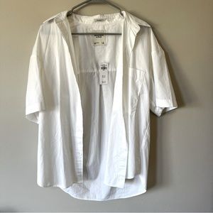 NWT Abercrombie | Oversized Short-Sleeve Poplin Button-Up Shirt | Size Small